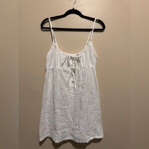 Aerie White Sleeveless Dress with Tie Front